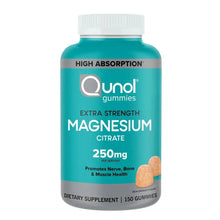 Qunol Magnesium citrate gummy supplement bottle, 250 mg, 150 gummies