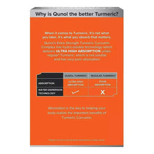 Qunol turmeric supplement box info panel about ultra high absorption.