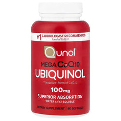 Qunol, Mega CoQ10 Ubiquinol, 100 mg, Softgels