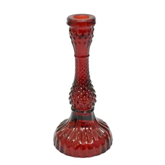 Large Red Glass Christmas Taper Candle Holder, 8.5", by Holiday Time