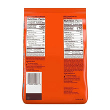 Back of miniature candy assortment bag with nutrition and ingredients text