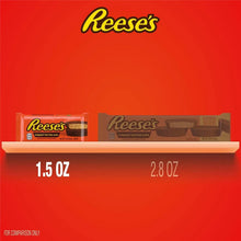 Peanut butter cup display showing 1.5 oz and 2.8 oz packs