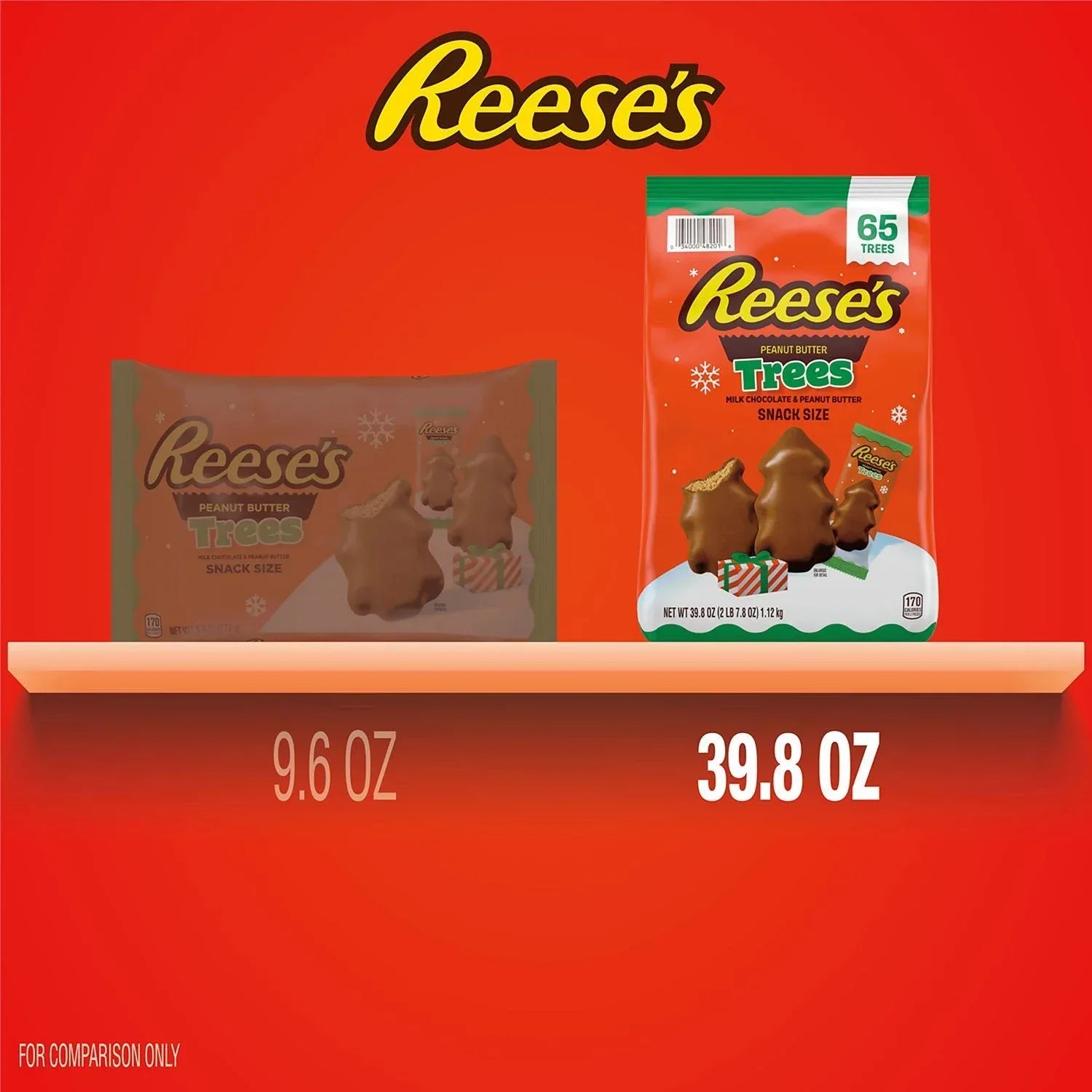 REESE'S Christmas Milk Chocolate Peanut Butter Trees, 65 pcs. - USA MEGA SHOP
