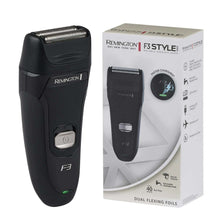 Electric foil shaver with retail box, black F3 style design