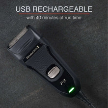 Rechargeable electric foil shaver charging with green LED