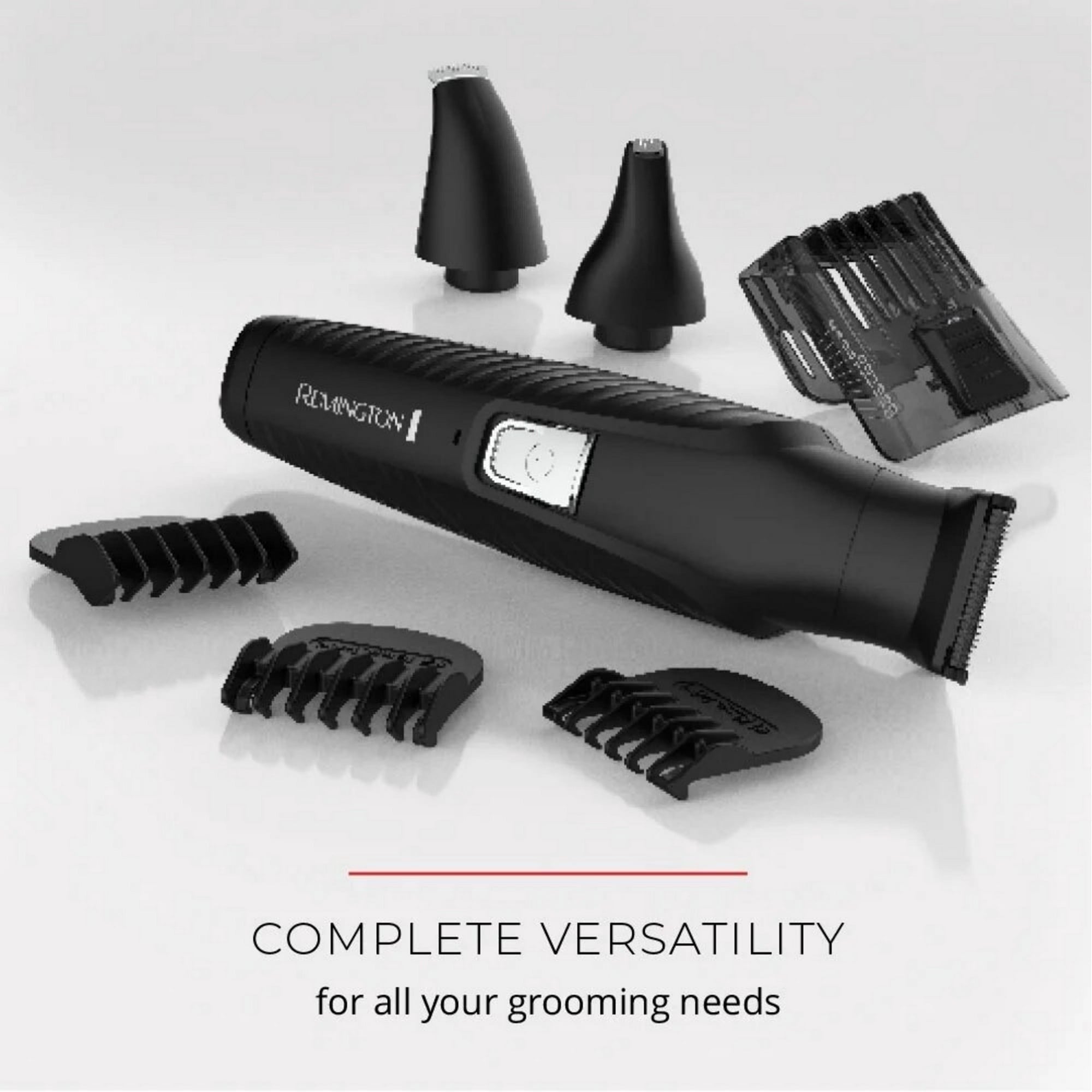 REMINGTON Graphite All-in-One Grooming Kit, Men's Head & Body Trimmer Kit with Combs, Black