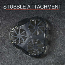 Gray stubble attachment for a rotary shaver with three circular cutting sections