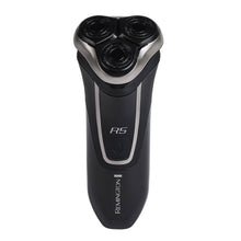 REMINGTON R5 rotary shaver with three circular heads, black and silver body