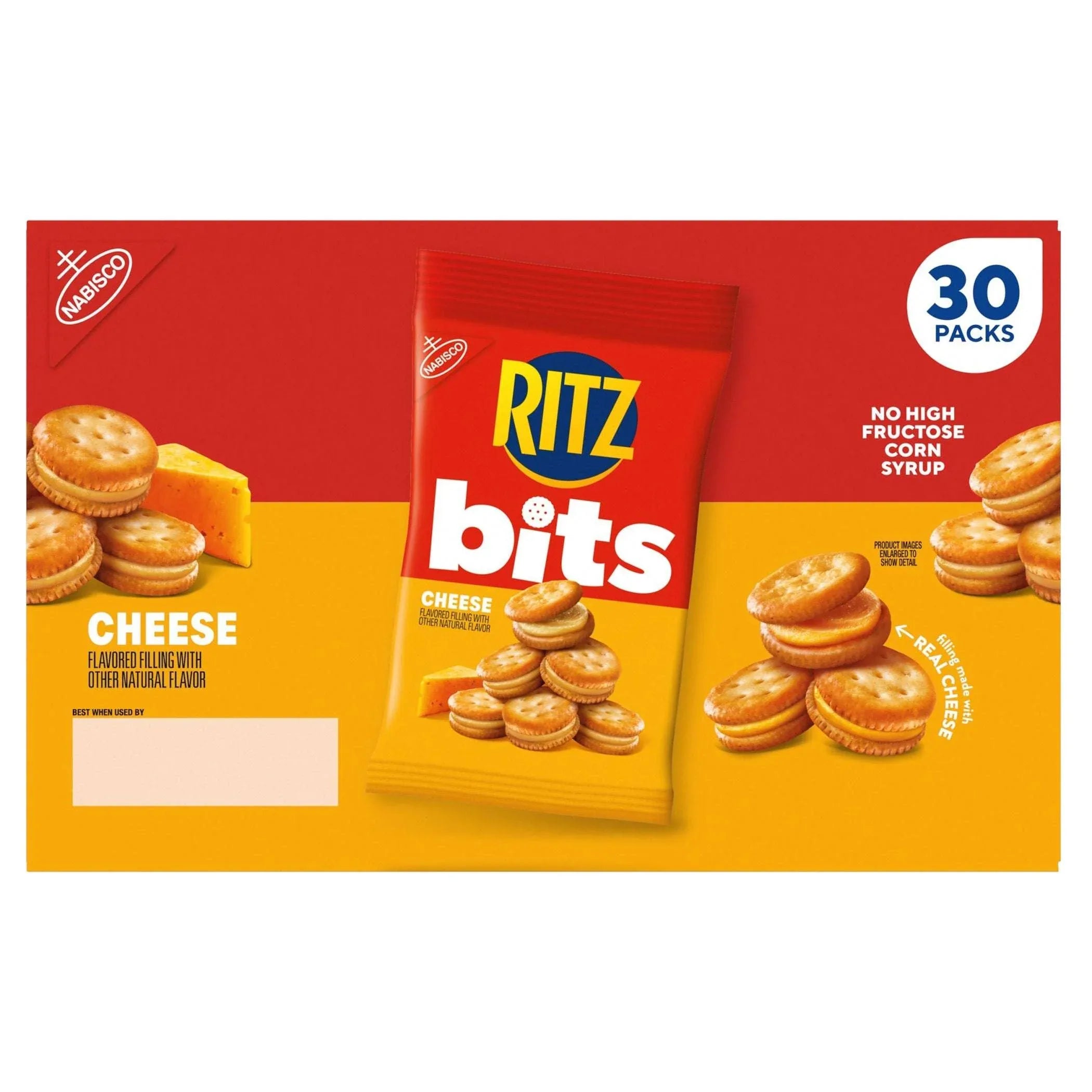 RITZ Bits Cracker Sandwiches, Cheese, 1.5 oz, 30-count - USA MEGA SHOP