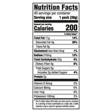 Nutrition Facts panel for cheese cracker sandwiches, 1 pack is 38g
