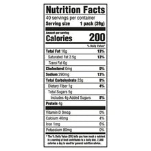 Nutrition facts: 40 servings per container, 1 pack (39g)