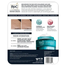 ROC Water Cream hydration face cream 2-pack box back with usage and claims