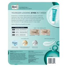 Eye cream 3-pack box back with teal tube and product information layout