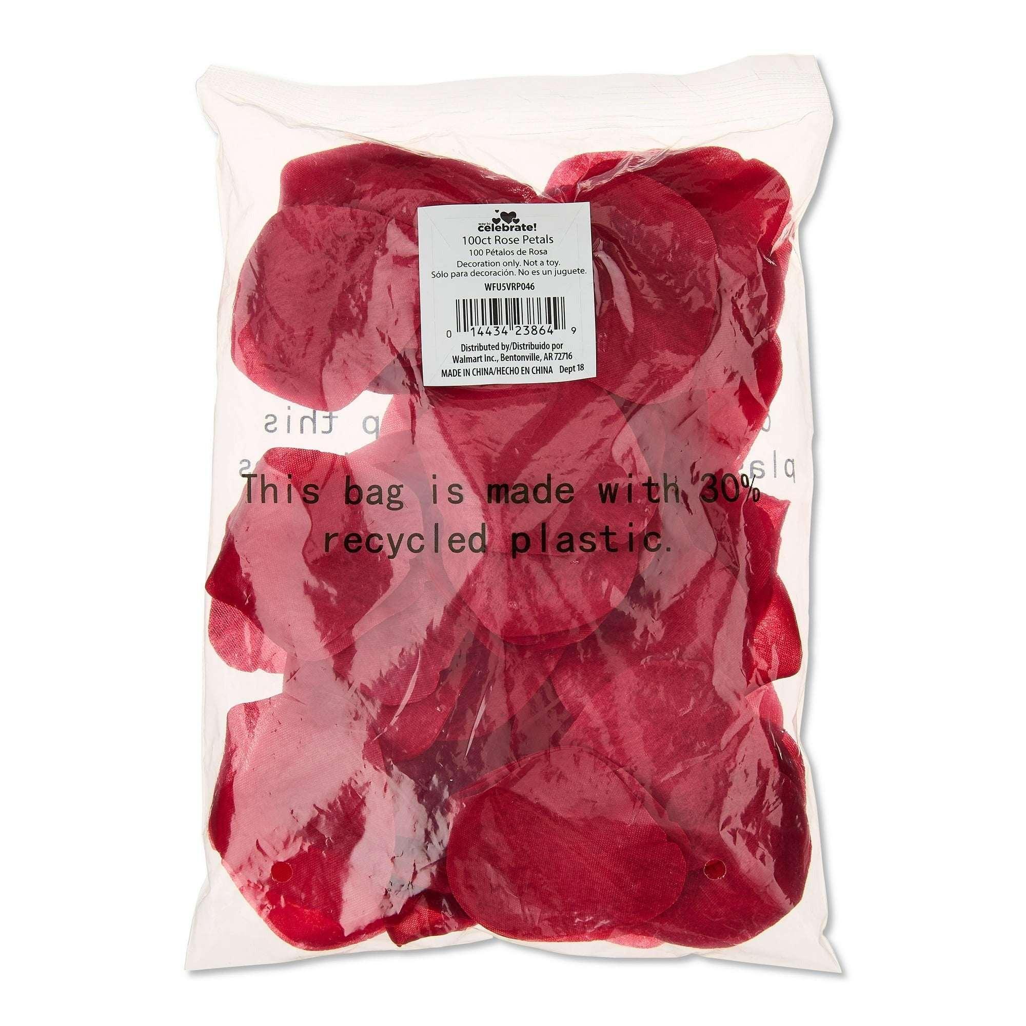 Artificial Rose Petals, Red, 100 Count Per Pack, Valentine's Day by Way To Celebrate (Pack of 2)
