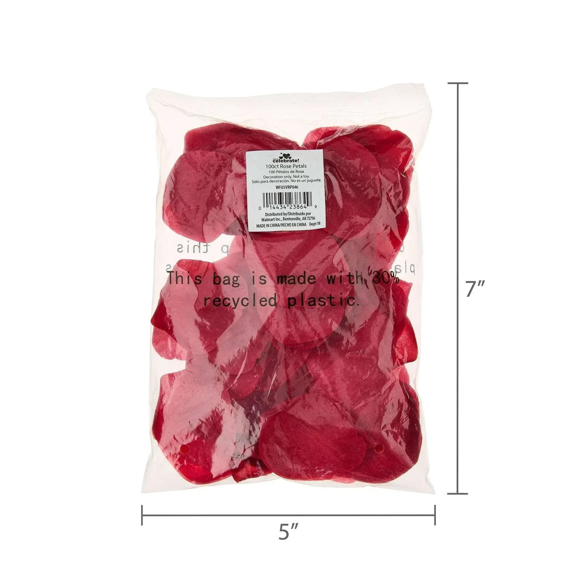 Artificial Rose Petals, Red, 100 Count Per Pack, Valentine's Day by Way To Celebrate (Pack of 2)
