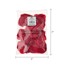 Artificial rose petals in bag, red; size 5 in x 7 in shown
