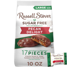 Sugar-free pecan delight chocolate candy bag, 10 oz, large size, 17 individually wrapped pieces