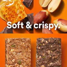Nut Butter & Oat bars, two unwrapped textures: lighter and darker bars with nuts and oats