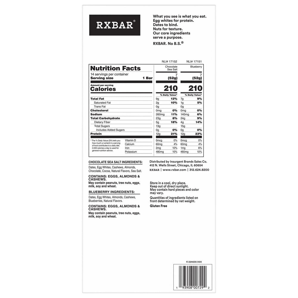 RXBAR Protein Bars, Variety Pack, 14-count - USA MEGA SHOP