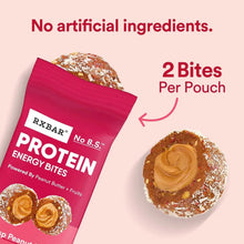 RXBAR Protein Energy Bites pouch with “No artificial ingredients” and “2 bites per pouch”