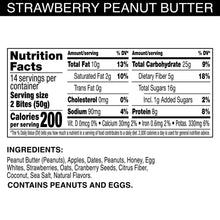 RXBAR Strawberry Peanut Butter nutrition facts and ingredient list panel