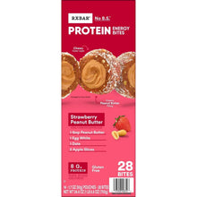 RXBAR Protein Energy Bites Strawberry Peanut Butter box, front with 28 bites label