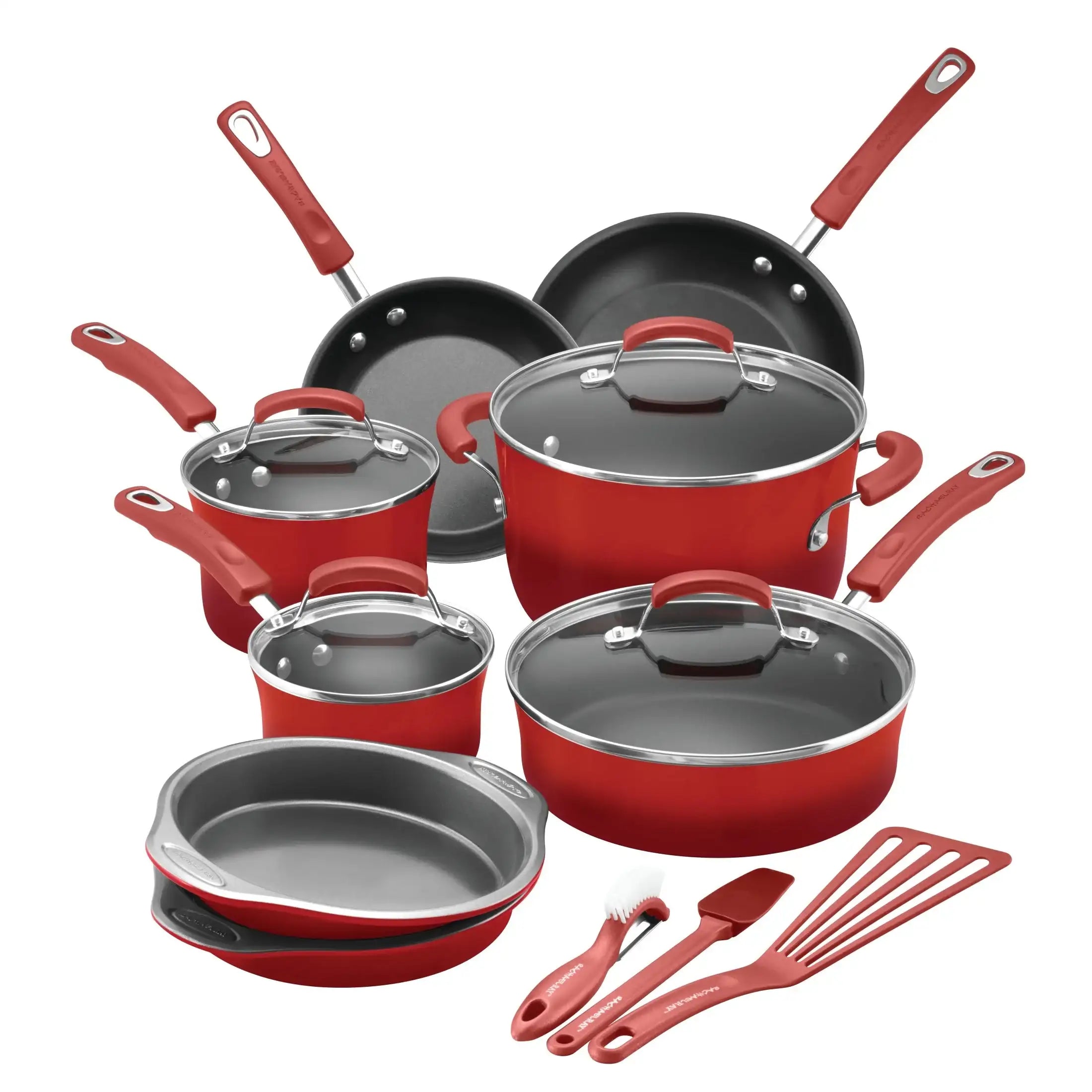Rachael Ray 15 Piece Hard Enamel Nonstick Pots and Pans Set