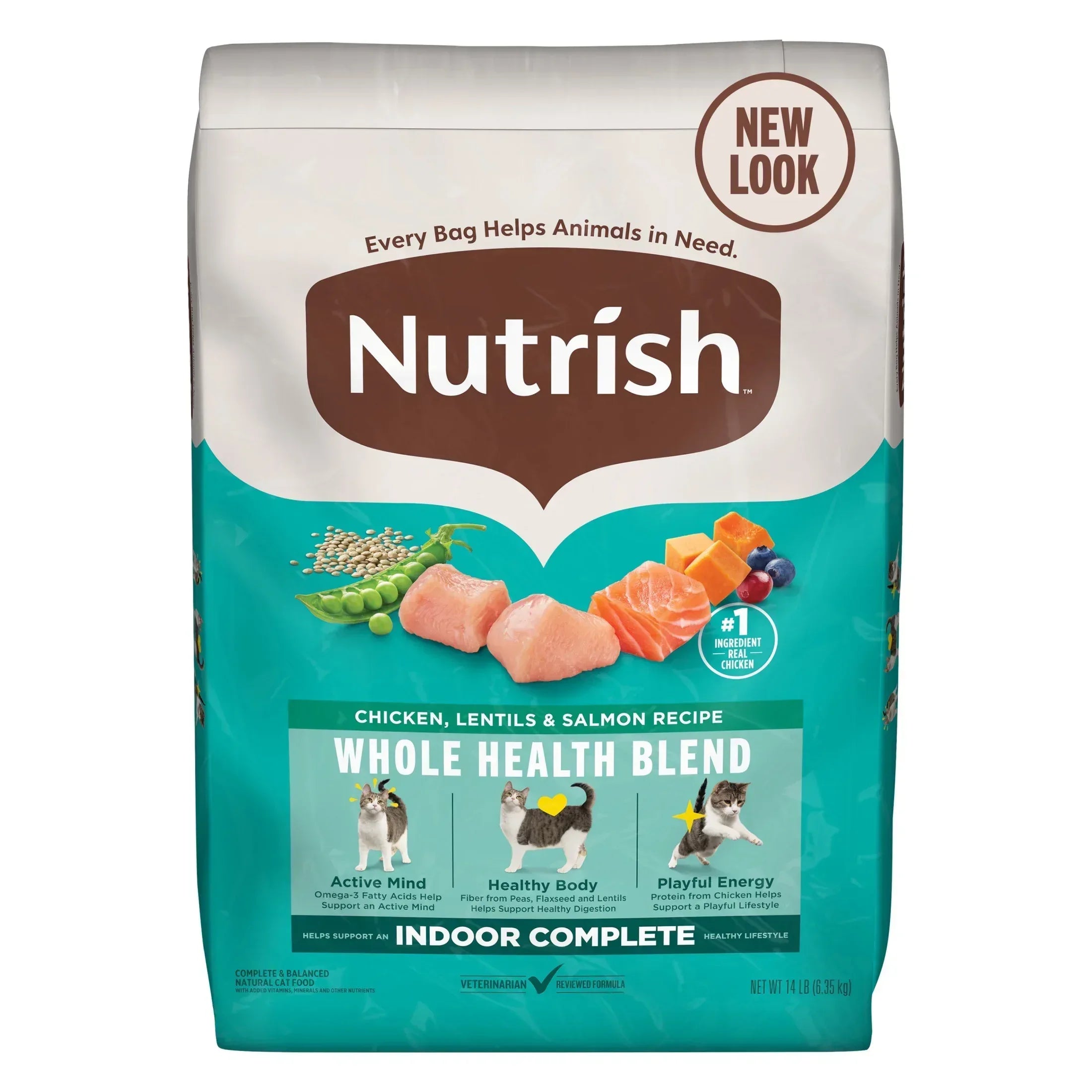 Nutrish Indoor Complete Chicken, Lentils & Salmon Recipe Dry Cat Food (Rachael Ray)