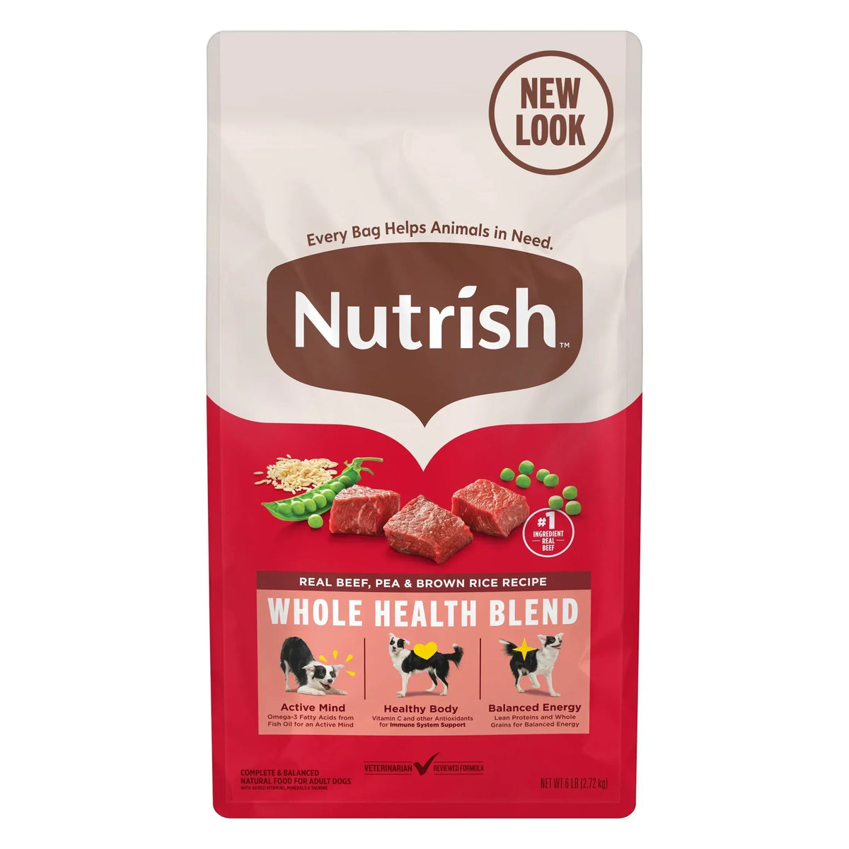 Nutrish Real Beef, Pea & Brown Rice Recipe Whole Health Blend Dry Dog Food, (Rachael Ray)