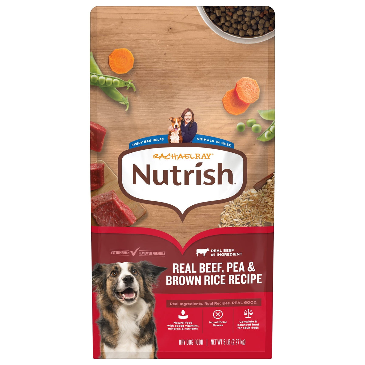 Rachael Ray Nutrish Adult Dry Dog Food Real Beef, Pea & Brown Rice Recipe