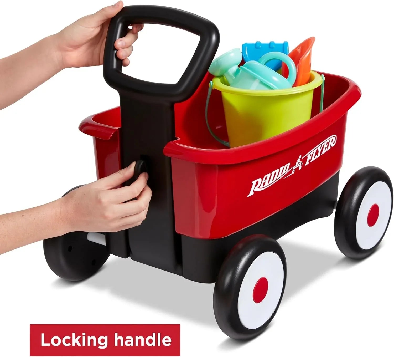 Radio Flyer Push & Pull Walker Wagon , Red, for Kids 1-4 Years Old, Locking Handle for Stability, Baby Push Walker Converts to Pull Wagon, for Indoor & Outdoor Play