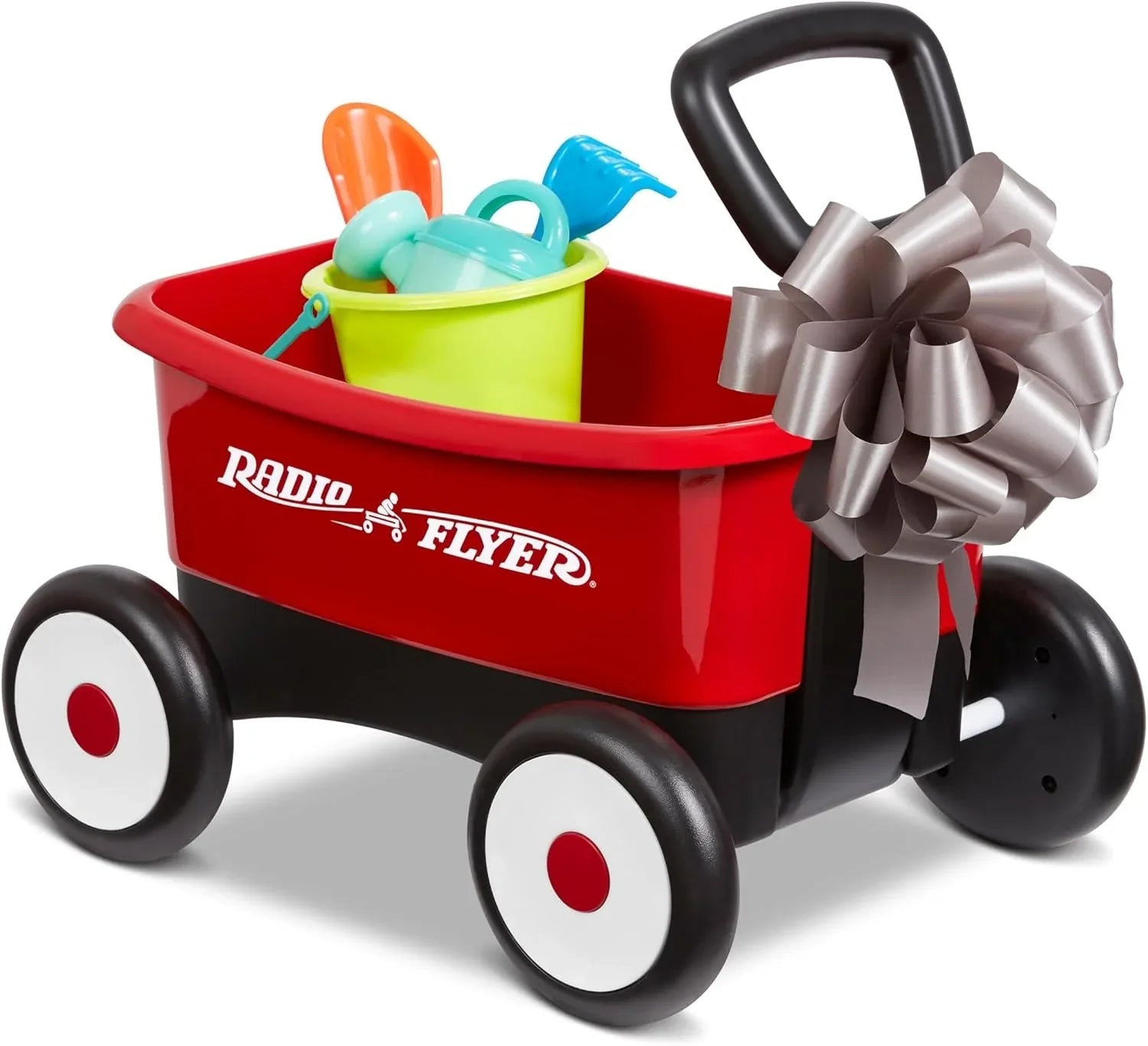 Radio Flyer Push & Pull Walker Wagon , Red, for Kids 1-4 Years Old, Locking Handle for Stability, Baby Push Walker Converts to Pull Wagon, for Indoor & Outdoor Play