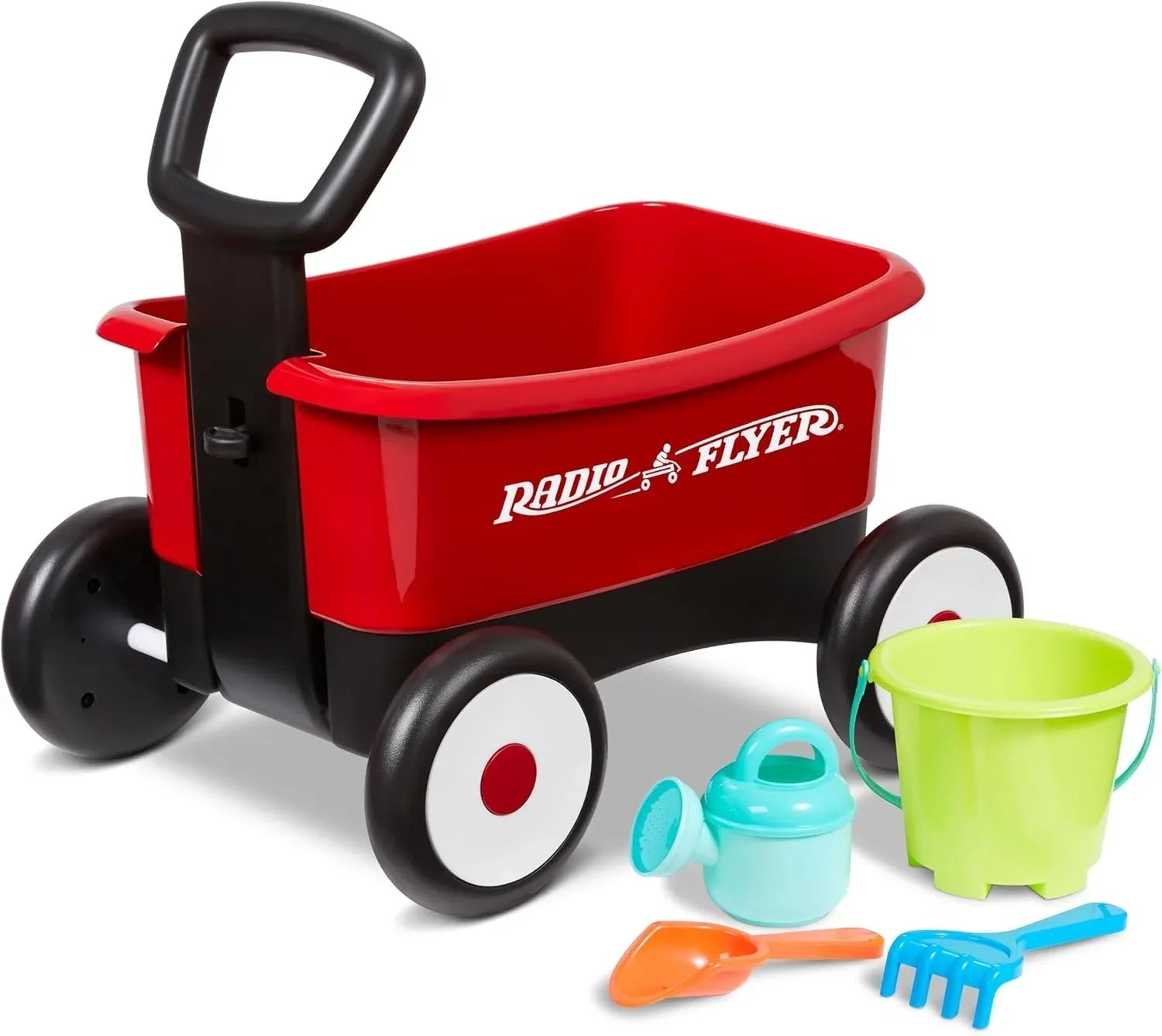 Radio Flyer Push & Pull Walker Wagon , Red, for Kids 1-4 Years Old, Locking Handle for Stability, Baby Push Walker Converts to Pull Wagon, for Indoor & Outdoor Play