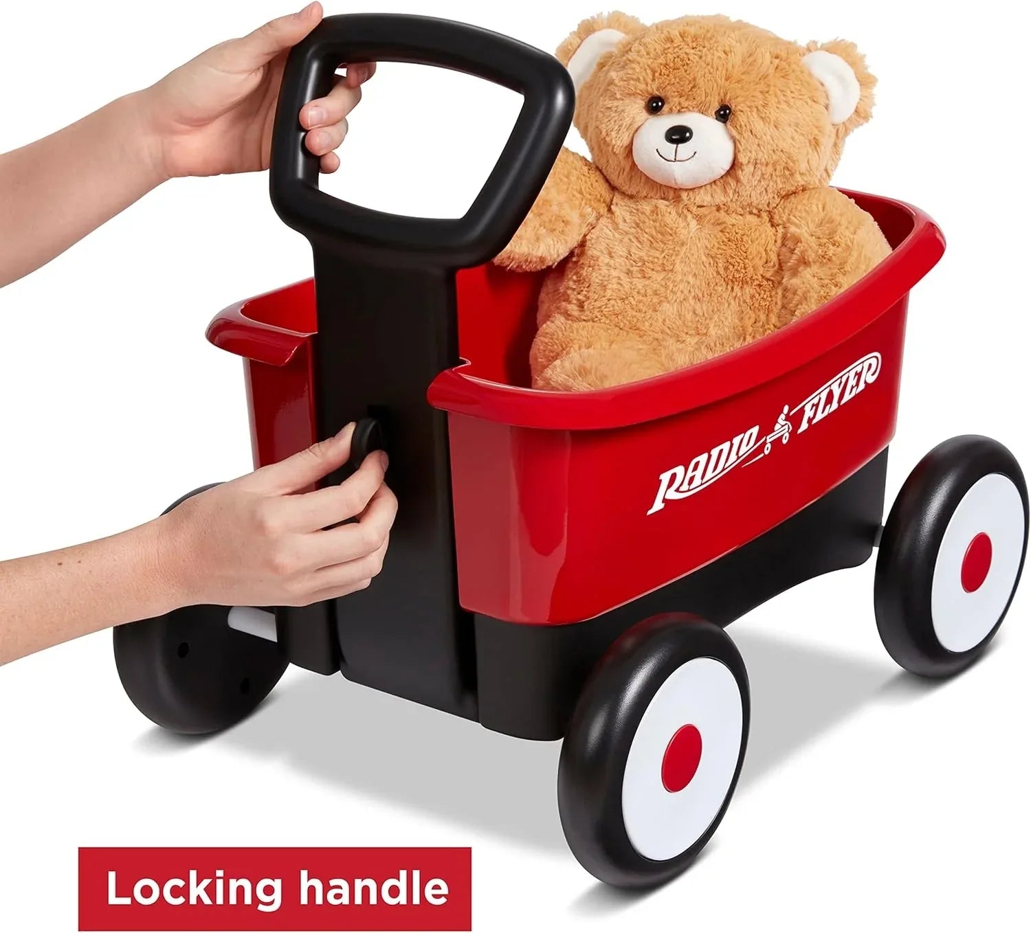 Radio Flyer Push & Pull Walker Wagon , Red, for Kids 1-4 Years Old, Locking Handle for Stability, Baby Push Walker Converts to Pull Wagon, for Indoor & Outdoor Play