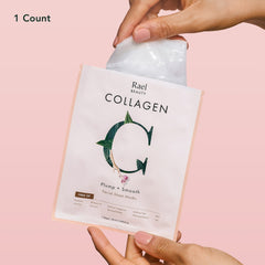 Rael Beauty Collagen Facial Mask for Wrinkles and Dry Skin, Plump and Smooth, 1 Count