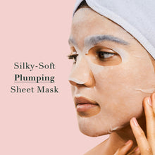 Facial sheet mask on face with white fit around eyes and nose