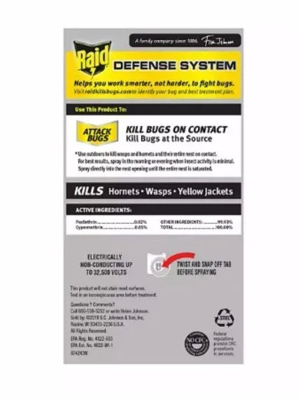 Raid Wasp & Hornet Killer 3ct, 17.5 oz.