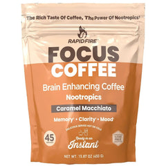 Rapid Fire Focus Instant Coffee, Caramel Macchiato, 15.87 oz.