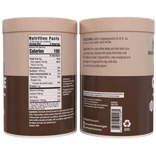 Instant keto coffee canisters back labels with nutrition facts and ingredients, 2-pack