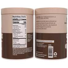 Instant keto coffee canisters back label view with ingredients and nutrition facts