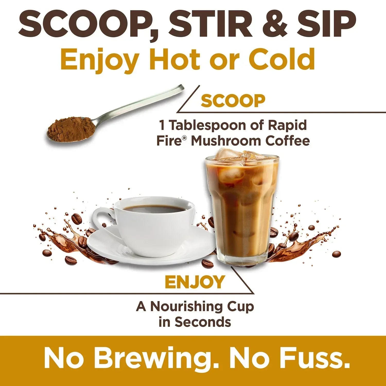 Rapid Fire Mushroom Instant Coffee, French Roast, 15.87 oz.