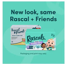 Rascal + Friends premium training pants box with 2/3T size highlight and pack images
