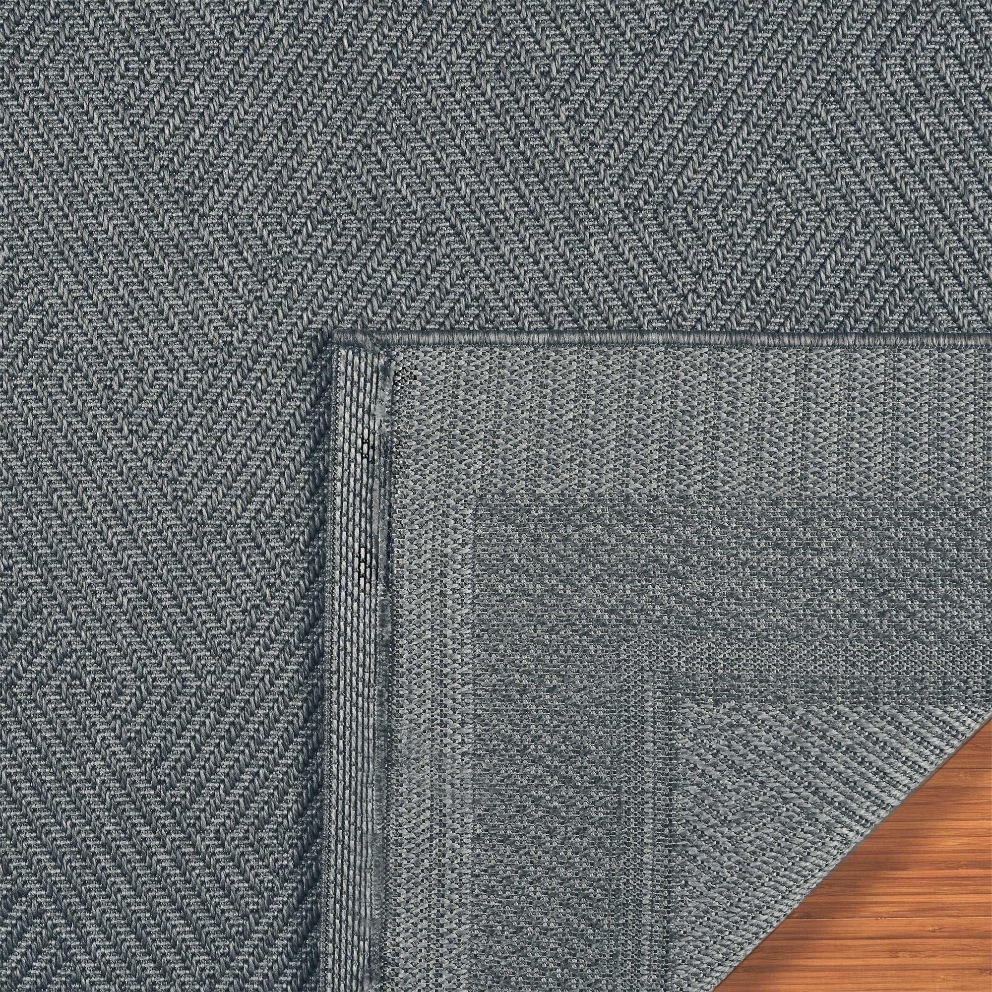 Ravenna Indoor/Outdoor Rug, Geo Border Silver
