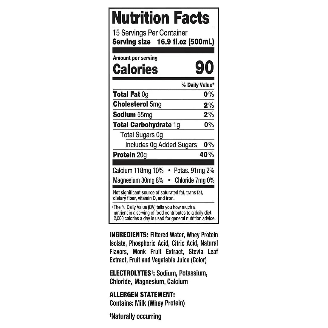 Ready Clear Protein Water, Black Cherry, 20g Protein, Bottles, 15 pk./16.9 oz. - USA MEGA SHOP