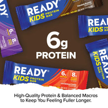 Ready Kids protein bar wrapper showing 6g protein and gluten-free label