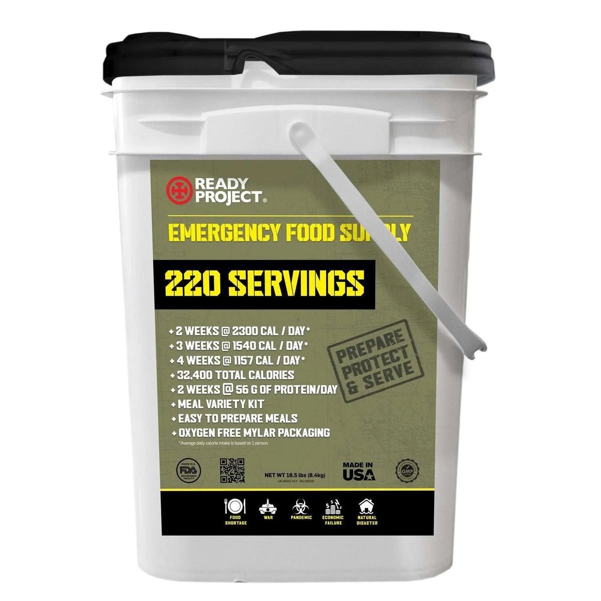 Ready Project 14D 2000 Emergency Food Supply (220 Total Servings) - USA MEGA SHOP