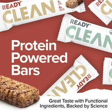 Protein bar variety pack with text Protein Powered Bars and assorted Ready Clean bars