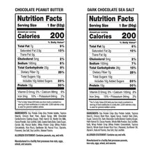 Protein bar nutrition facts for chocolate peanut butter and dark chocolate sea salt