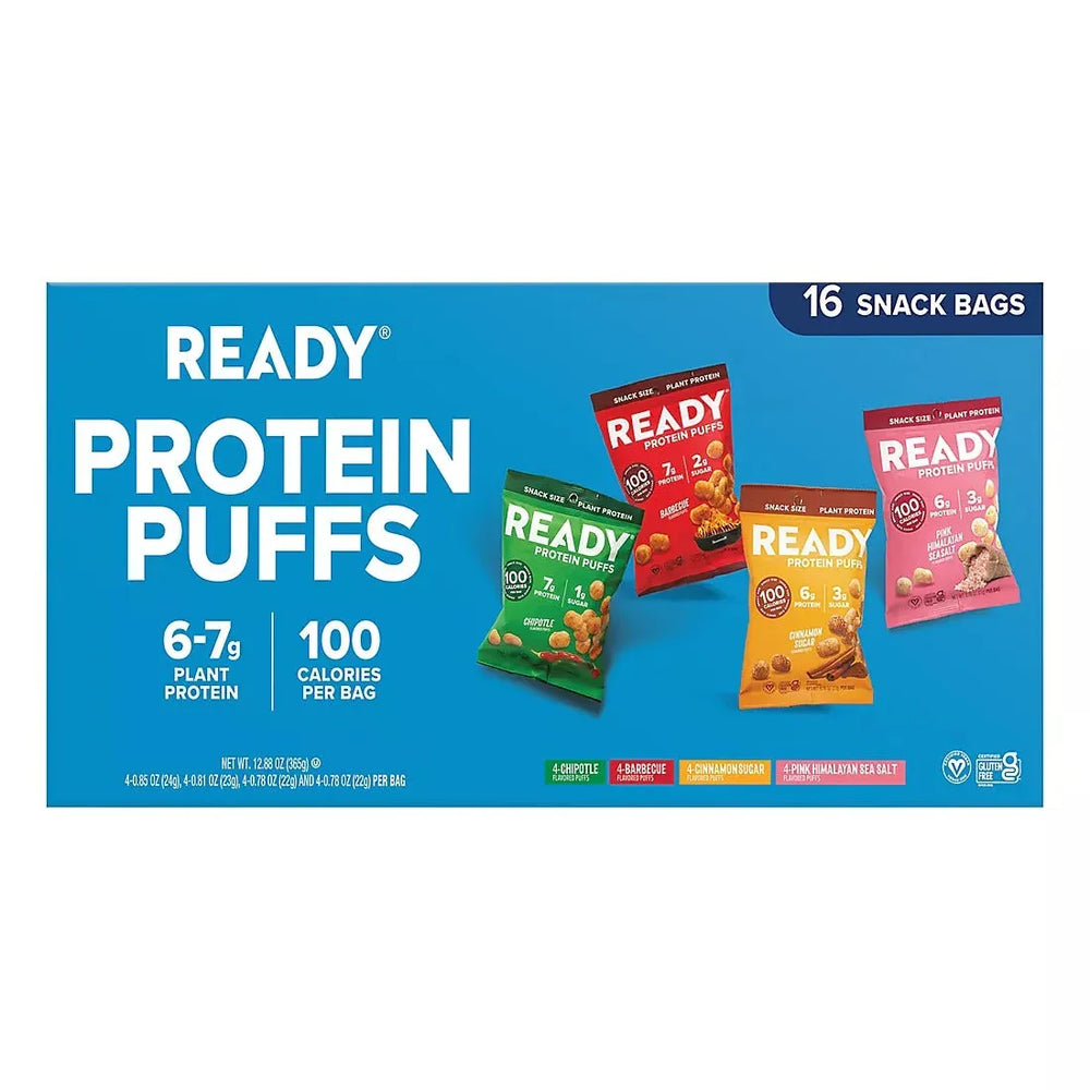 Ready Protein Puffs, Variety Pack, 6-7g Protein, 100 Calorie Snack Bags, 16 ct. - USA MEGA SHOP