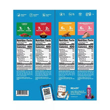 Ready Protein Puffs variety pack back panel with multiple nutrition facts